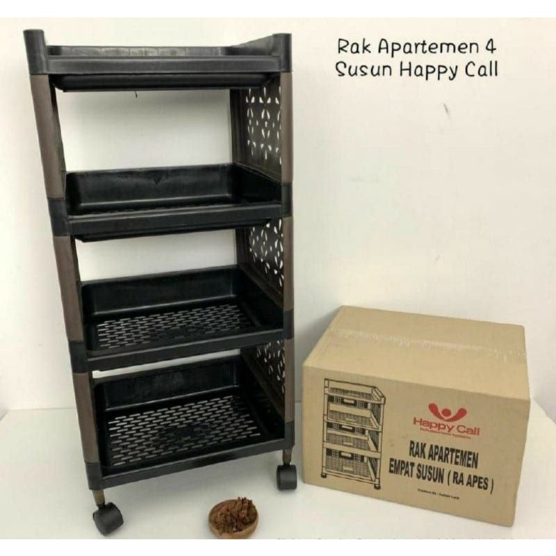TYU SHOP - Rak Yoyo Rak Apartemen 4 Susun Happy Call Black ( RA APES )
