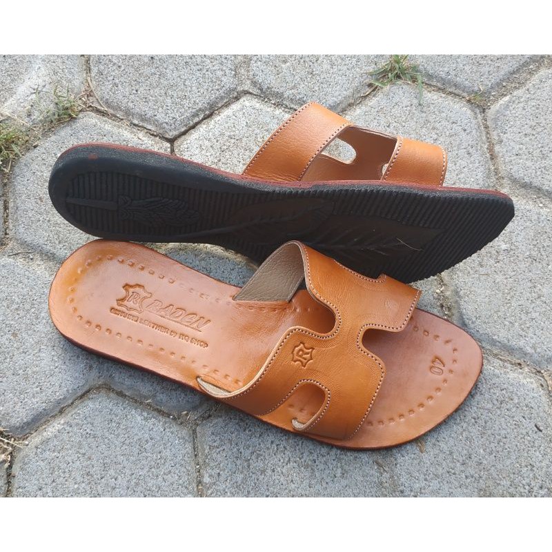 SANDAL KULIT MAGETAN / SANDAL KULIT ASLI / SANDAL SELOP KULIT MODEL H / SANDAL KULIT RADEN / SANDAL 