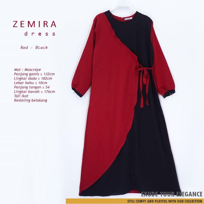 ZEMIRA DRESS / longdress - gamis fashion muslimah bahan moscrepe