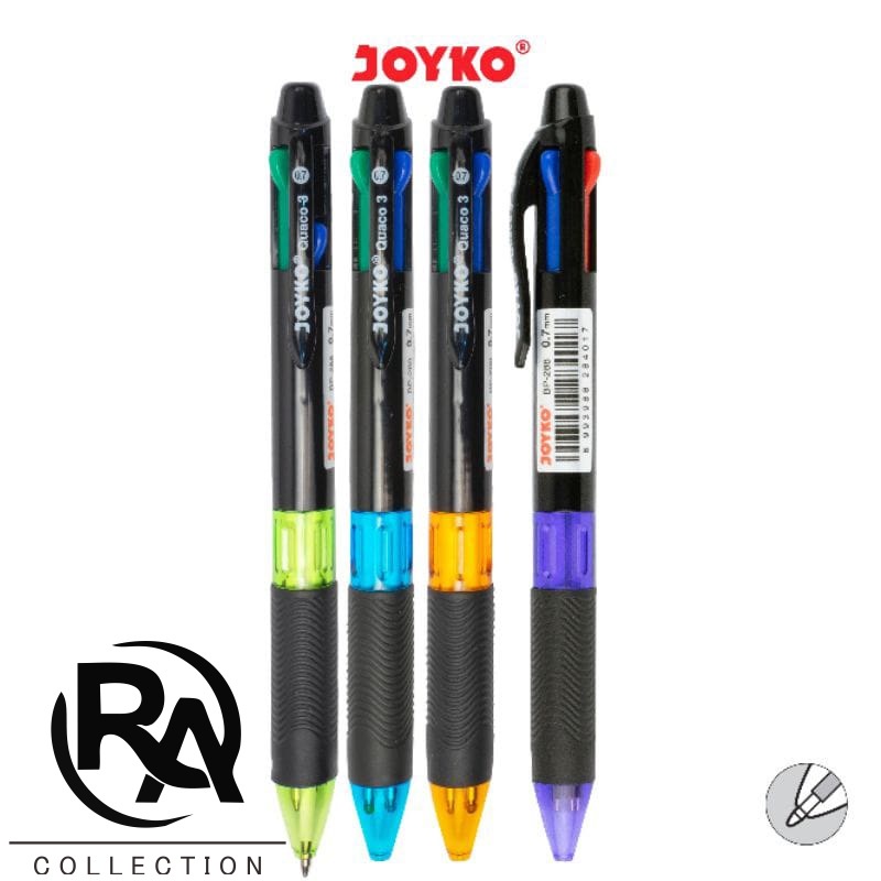 

Pulpen Bolpoin Pen Joyko 4 warna BP-288 Quaco 3 Murah 4in1 COD - Rafka Aulia Collection