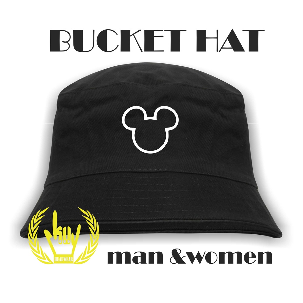 Topi Pria Wanita BUCKET HAT LGN Premium / Topi Buket Gaul Topi Hitam Premium Hits