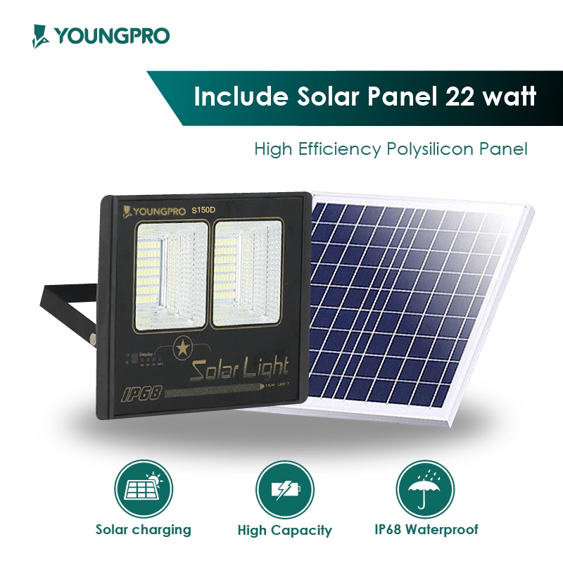 GARANSI 3 TAHUN!!! Youngpro Lampu Solar Panel 150D Lampu Taman Tenaga surya