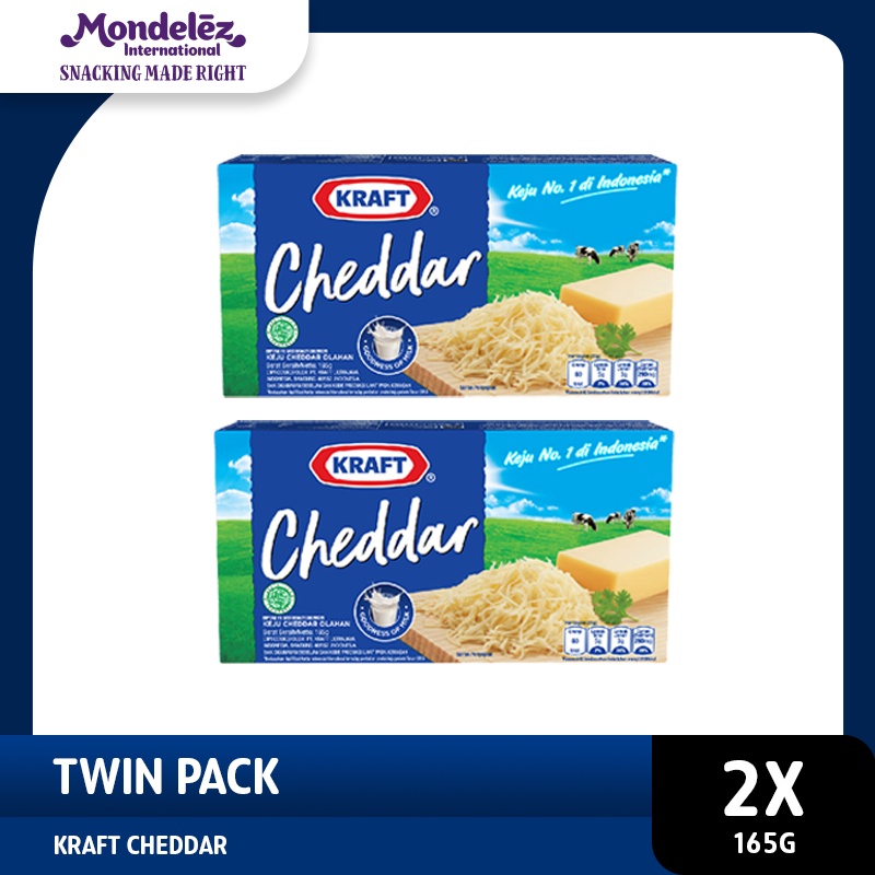 Jual Kraft Keju Cheddar Processed Cheese + Vitamin D 165 gr twinpack