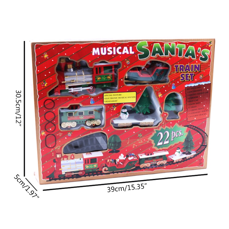 Mary 22Pcs Set Kereta Natal Vintage Untuk Anak-Anak Dengan Gerbong Yang Meriah Trek Snowman