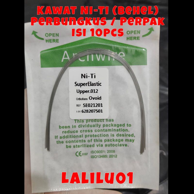 kawat niti 1 bungkus isi 10 perpak kawat behel gigi perawatan