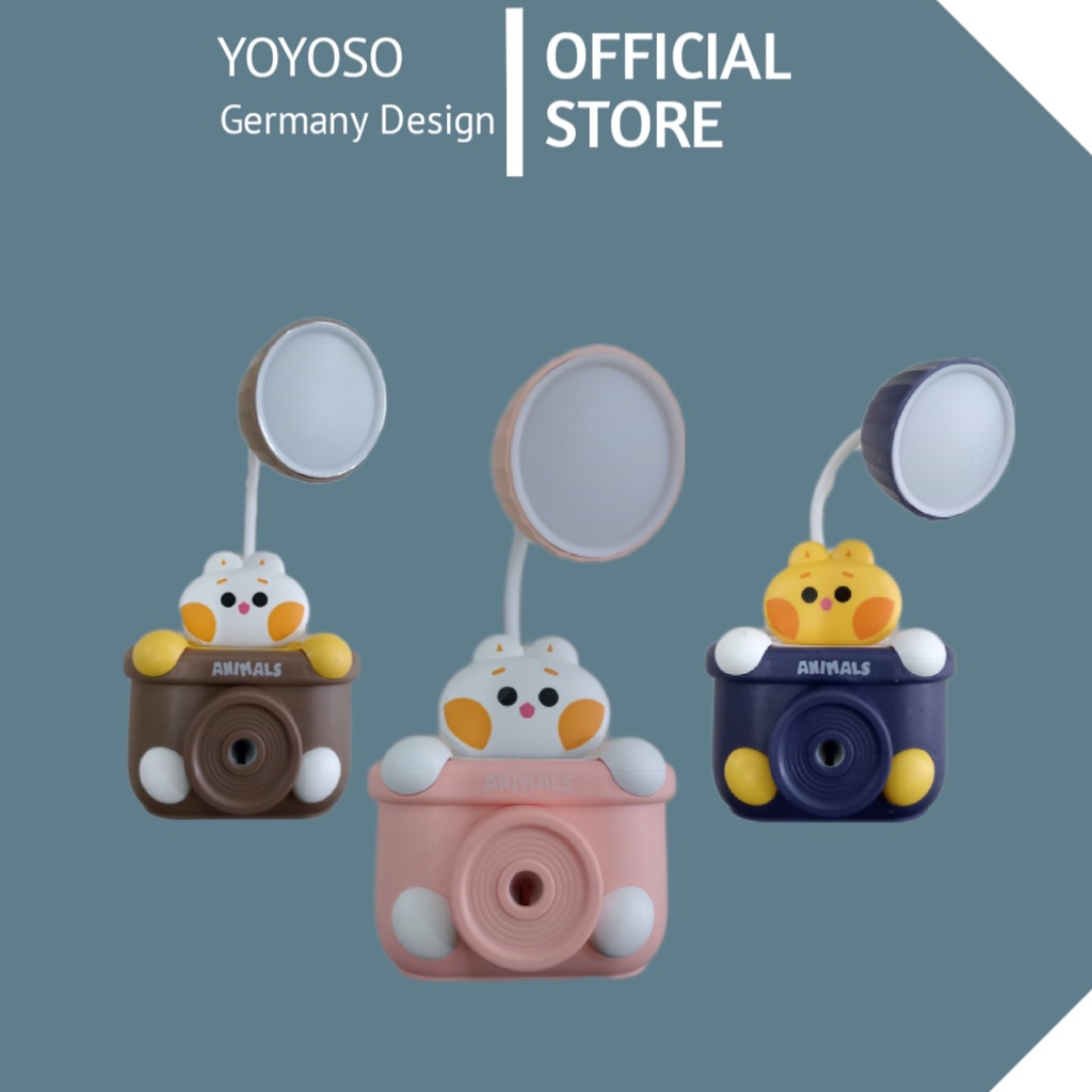 LAMPU Meja Belajar LED Karakter Lucu 3in1 USB Charger