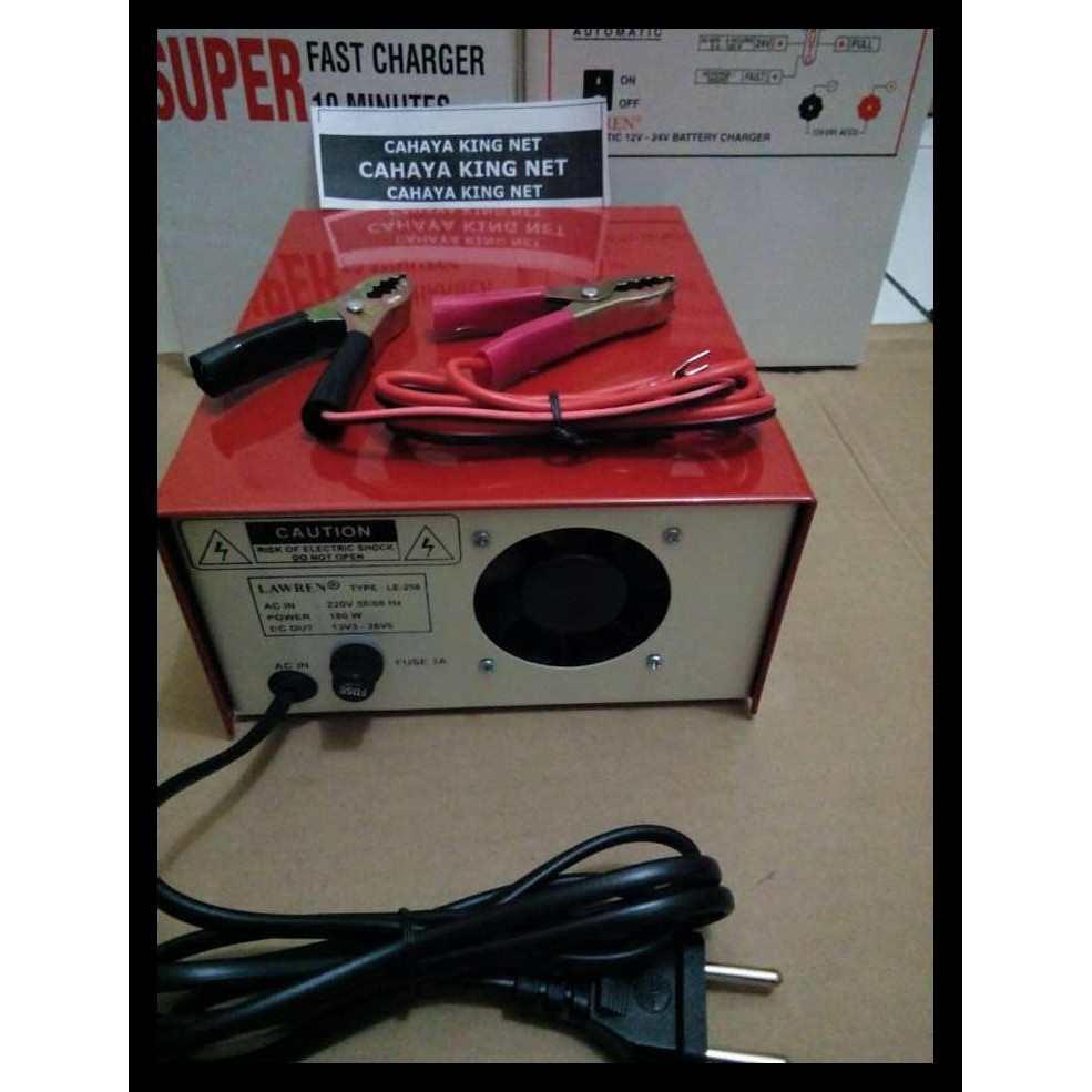 Fast Charger Aki /Accu 12V 24V Full Automatic Top Hemat