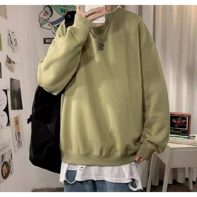 BASIC Sweater Polos Crewneck Oblong Oversize-Unisex Sweater Fashion Terkini Casual Fashion Korean Style