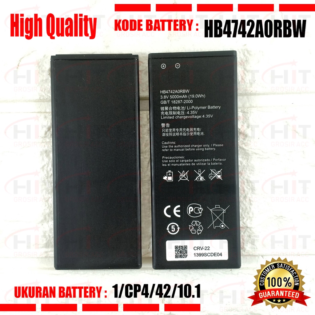 Baterai Battery Honor 3C H30-T00 / H30-T10 / HB4742A0RBW