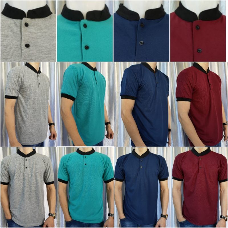 kaos krah polos shanghai pria dewasa polo shirt casual lengan pendek uk M L XL XXL