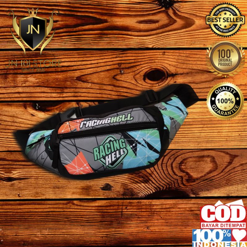 COD tas selempang cowok waist bag pria racing hell original murah bahan berkualias Tas Pinggang Cowo
