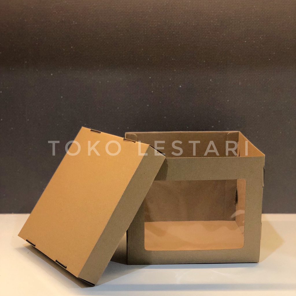 Box Kardus E-Flute Dus Kotak Box Tart Cake Tinggi 24x24x20 cm Dus Kue Tart Ulang Tahun Box Hampers dll