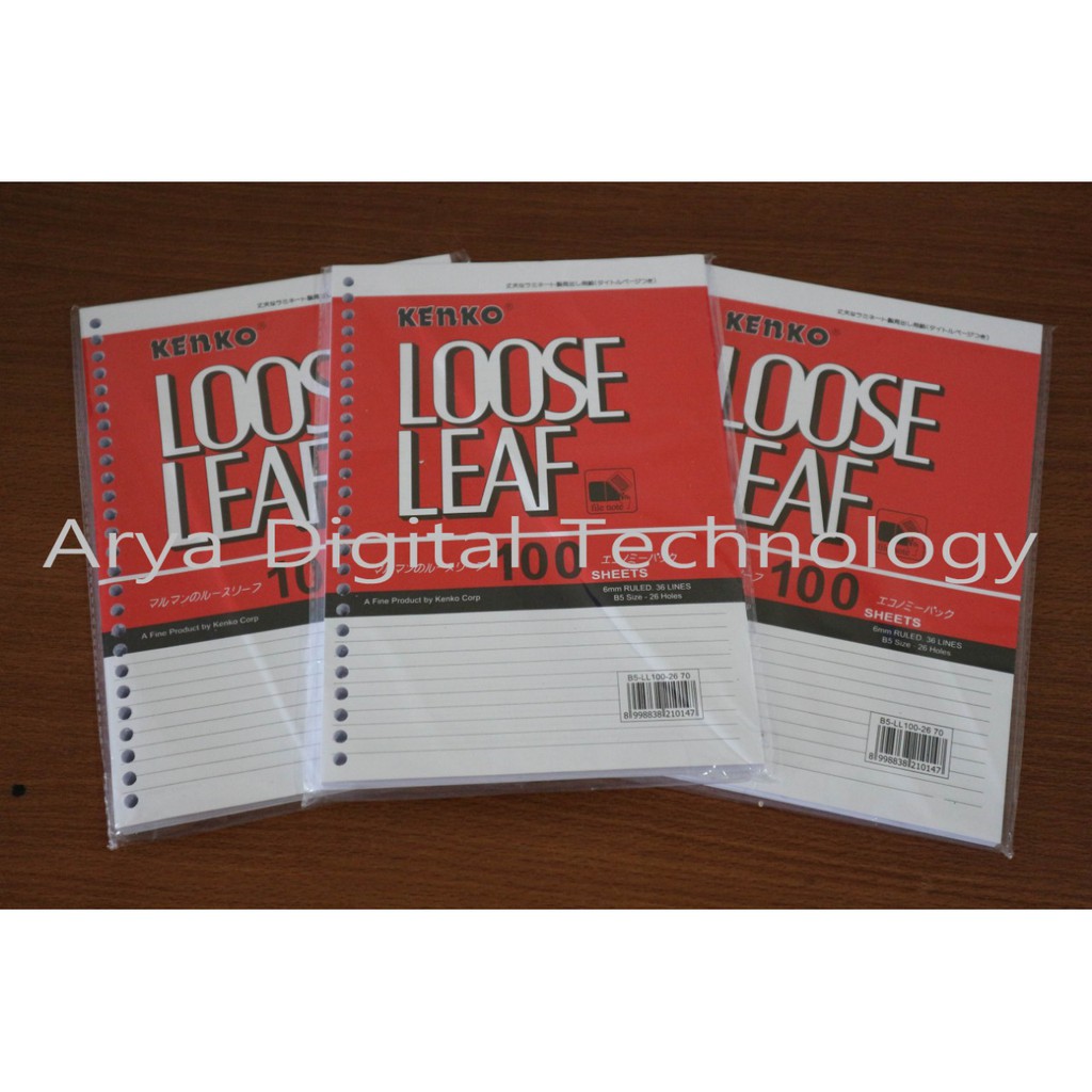 

Loose Leaf B5 Kertas File Kenko 100 Lembar Putih Bergaris Isi Binder Murah Bagus