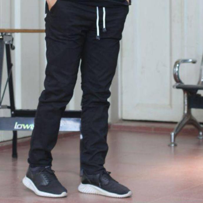 Celana Panjang Chino Slimfit Formal Casual Pria Karet Pinggang RIB Kerja Kantor Harian  Bahan Tebal 