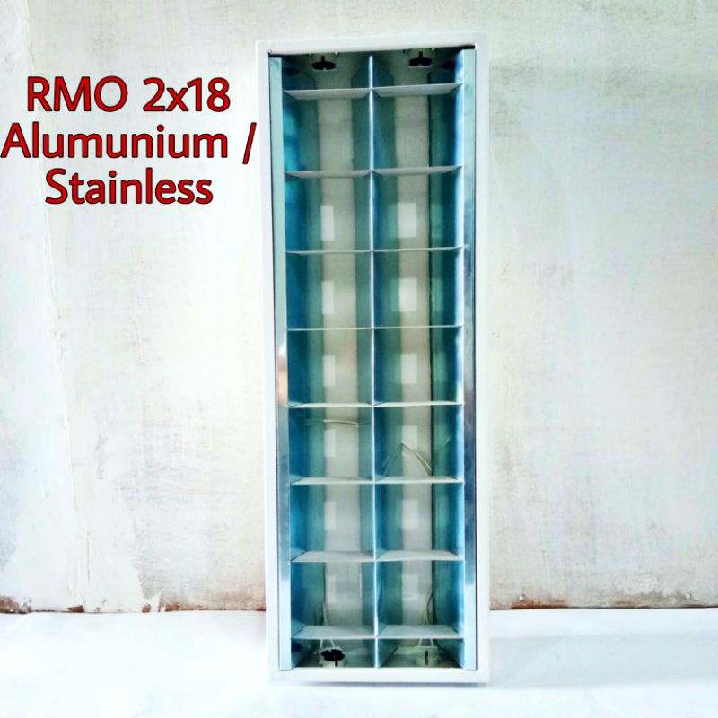 Kap lampu RMO / RM Outbow Alumunium / Stainless 2x18 isi 2