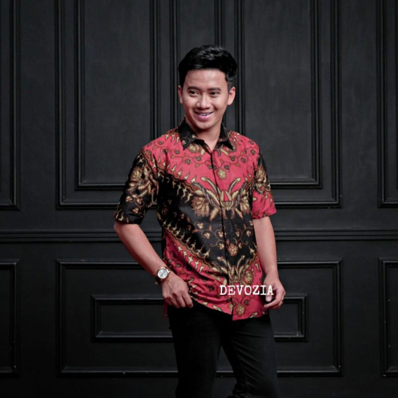 BATIK PRIA LENGAN PENDEK M L XL XXL BATIK GUAVA - SERAGAM