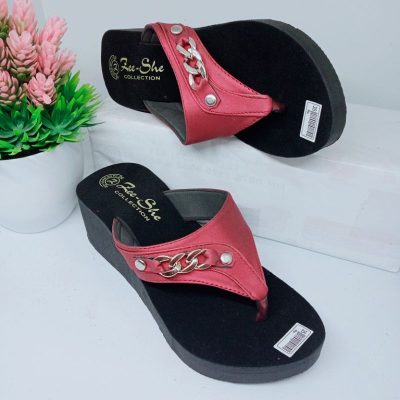 Sandal Wedges Anak Jepit Rantai