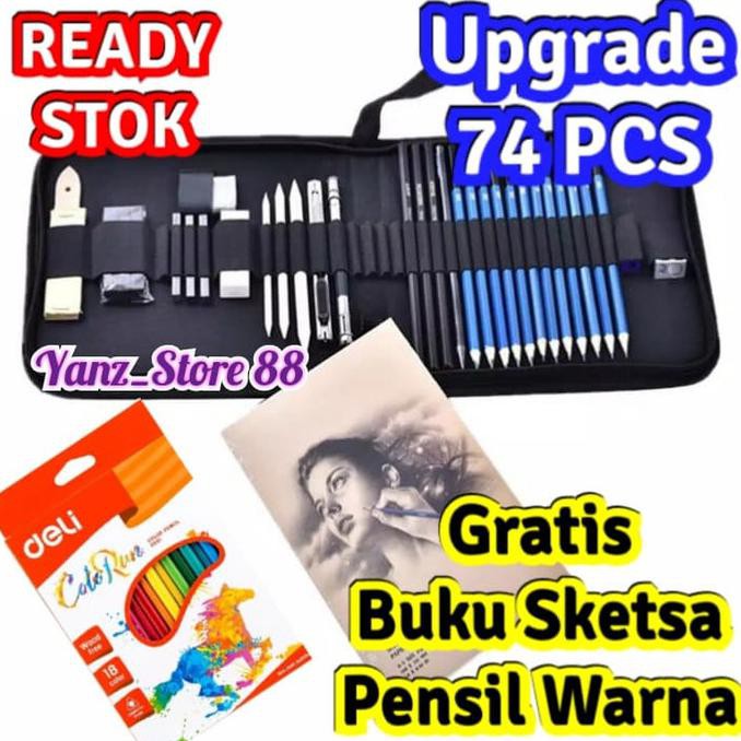 

New! 36 Pcs Sketching Set Drawing Kit Tools Pensil Gambar Sketsa Art Manga Termurah