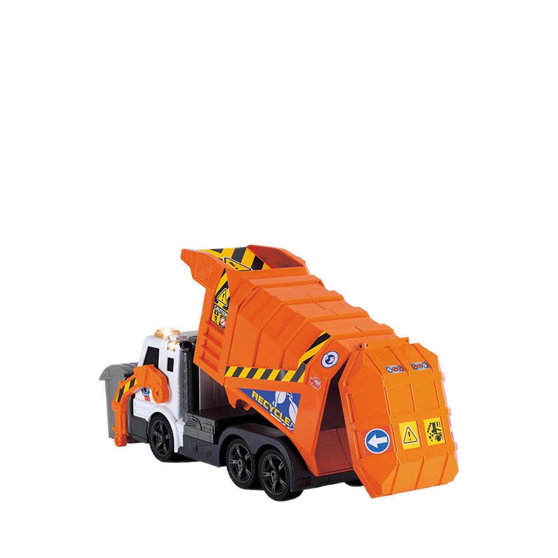 toy garbage trucks in action