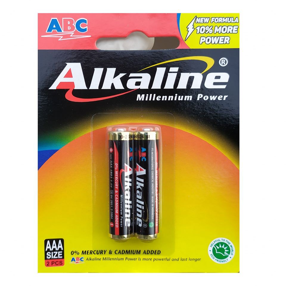 BATERAI ABC ALKALINE AAA 1.5V ISI 2PCS ORIGINAL BATTERY ALKALINE