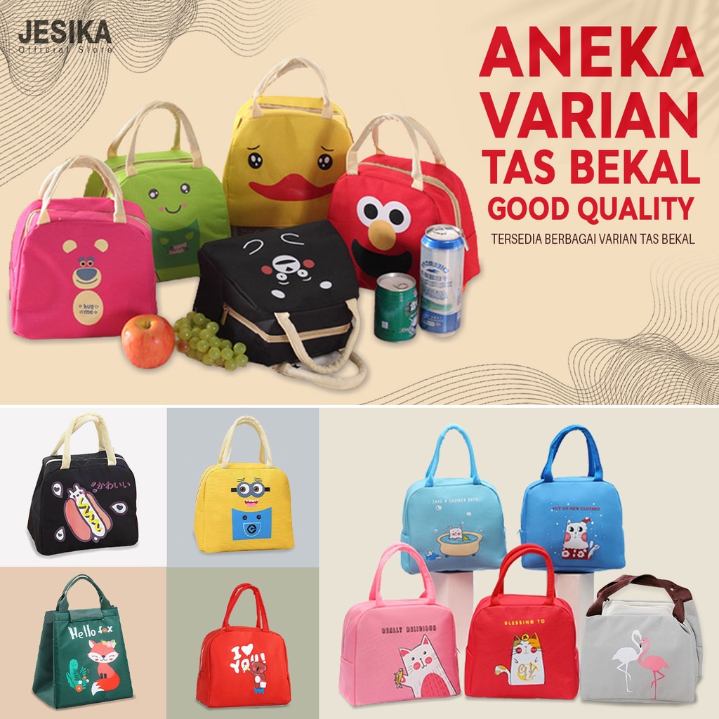 TAS BEKAL LUNCH BAG ANAK ELMO MINIONS ALUMINIUM FOIL TAHAN PANAS DINGIN