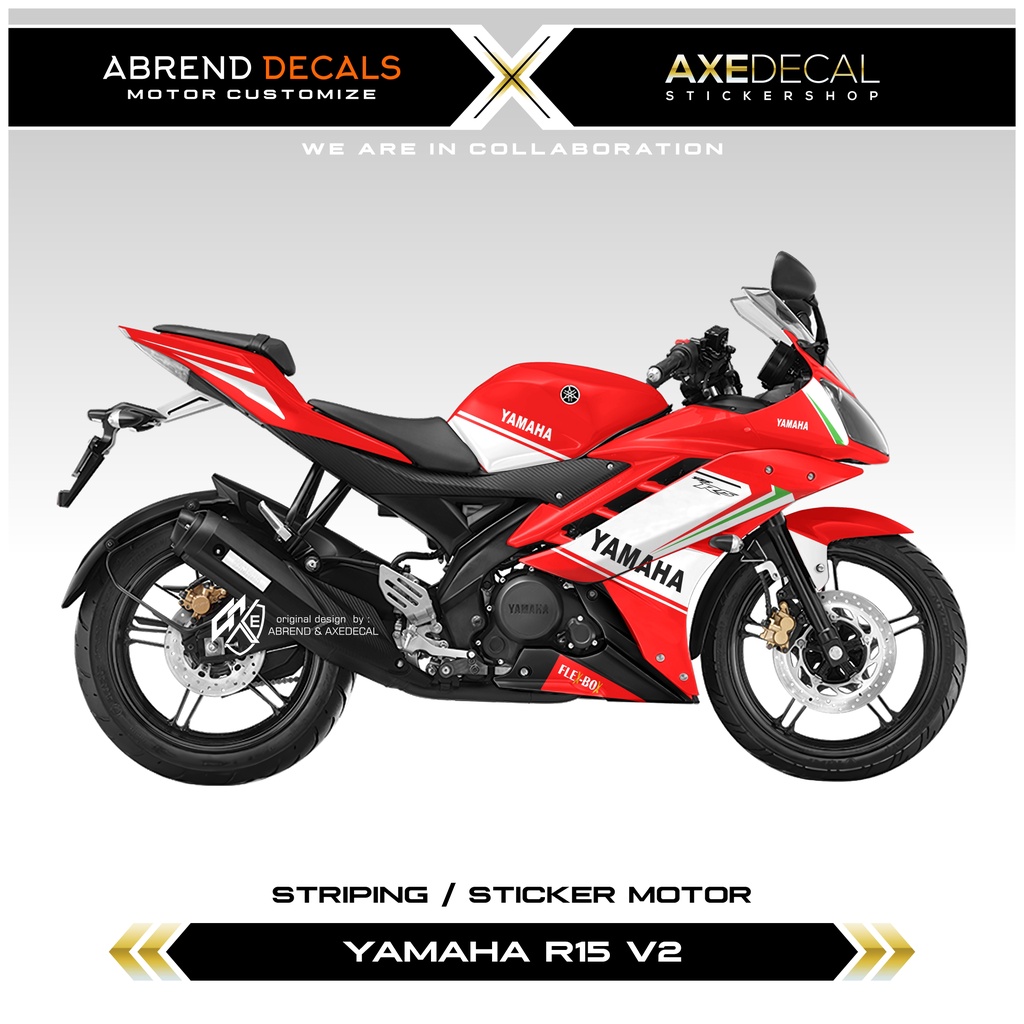 Striping Yamaha R15 V2 Livery Ducati Racing / Stiker Motor R15 / Stock Decal
