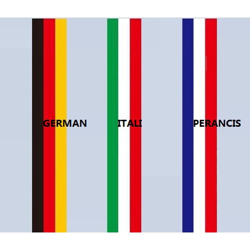 Tempelan Stiker Garis Warna Bendera German Itali Perancis Modifikasi Mobil Praktis