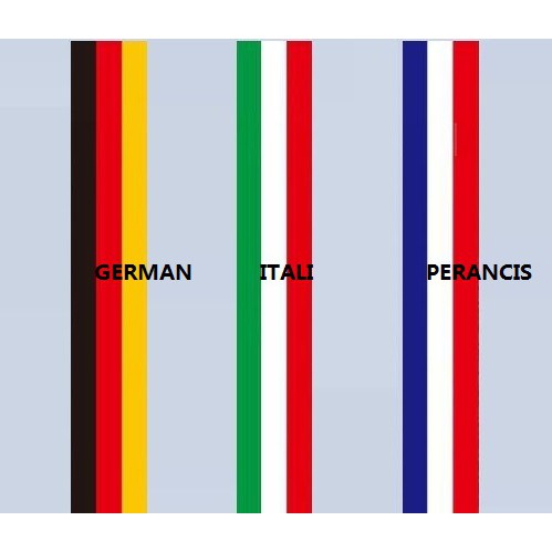 Tempelan Stiker Garis Warna Bendera German Itali Perancis Modifikasi Mobil Praktis