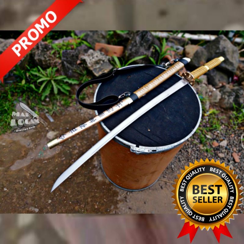 GRATIS ONGKIR!!! Khunto Katana gold WD kanji samurai murah dijamin