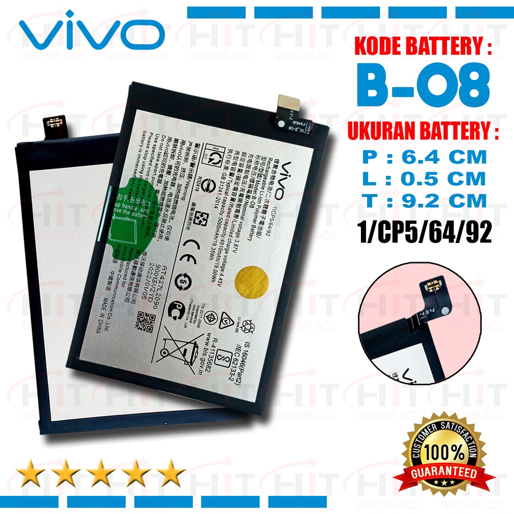 Battery Baterai  Model B-O8 VIVO Y31 2020 - Y51 2020 - Y52S