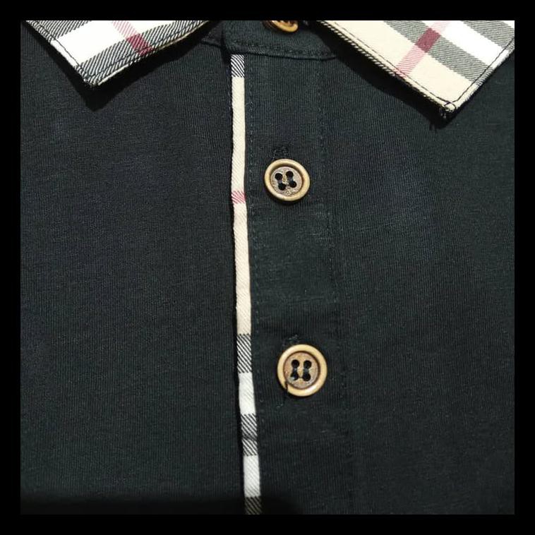 TERBARU KAOS BURBERRY PRIA POLO BURBERRY PRIA MIROR QUALITY - HITAM, XXL KAOS POLO LAKI-LAKI MURAH
