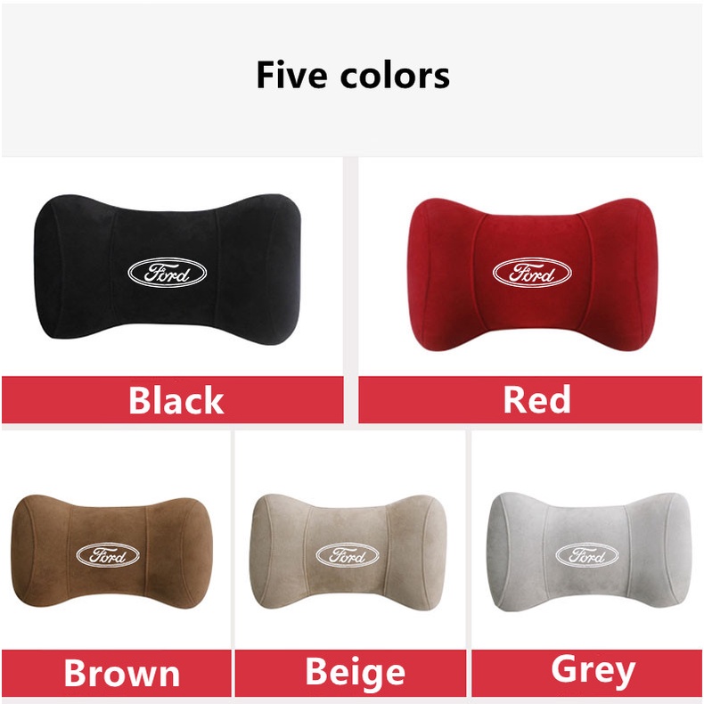 G-club Bantal Leher Bahan Kulit Rusa Memory Foam Untuk Headrest Mobil Ford