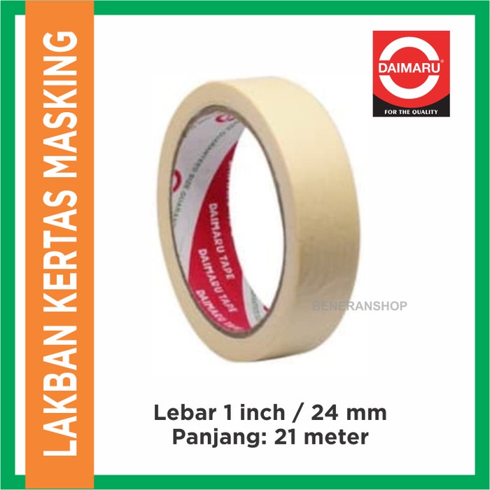 

Masking tape Daimaru 1 inch / Lakban kertas 24mm x 21 m