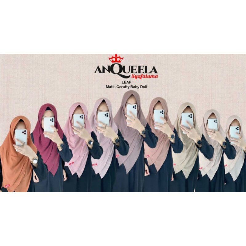 Hijab Terbaru &quot; KHIMAR LEAF CERUTY 3 LAYER ORI ANQUEELA