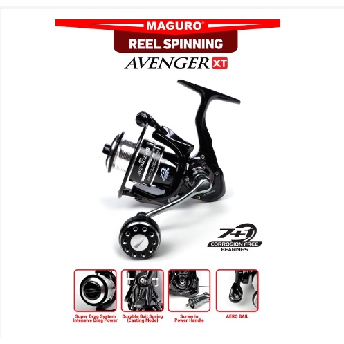 Reel MAGURO AVENGER XT Power Handle 7+1 BB Free Corrosion Import Quality