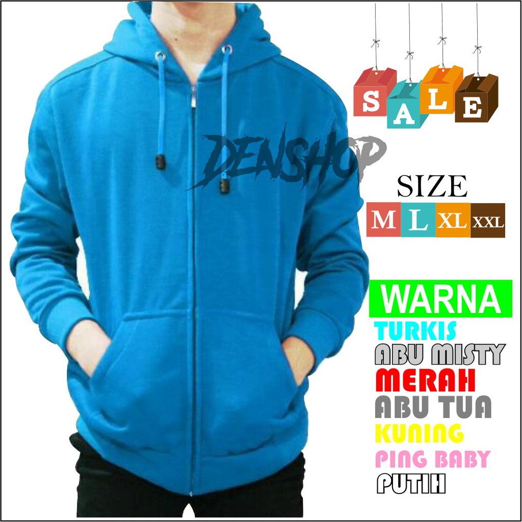 [ COD ] jaket zipper polos sweater resleting denshop