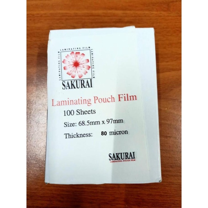 

Plastik Laminating Sakurai ukuran KTP 80 micron isi 100 Lembar