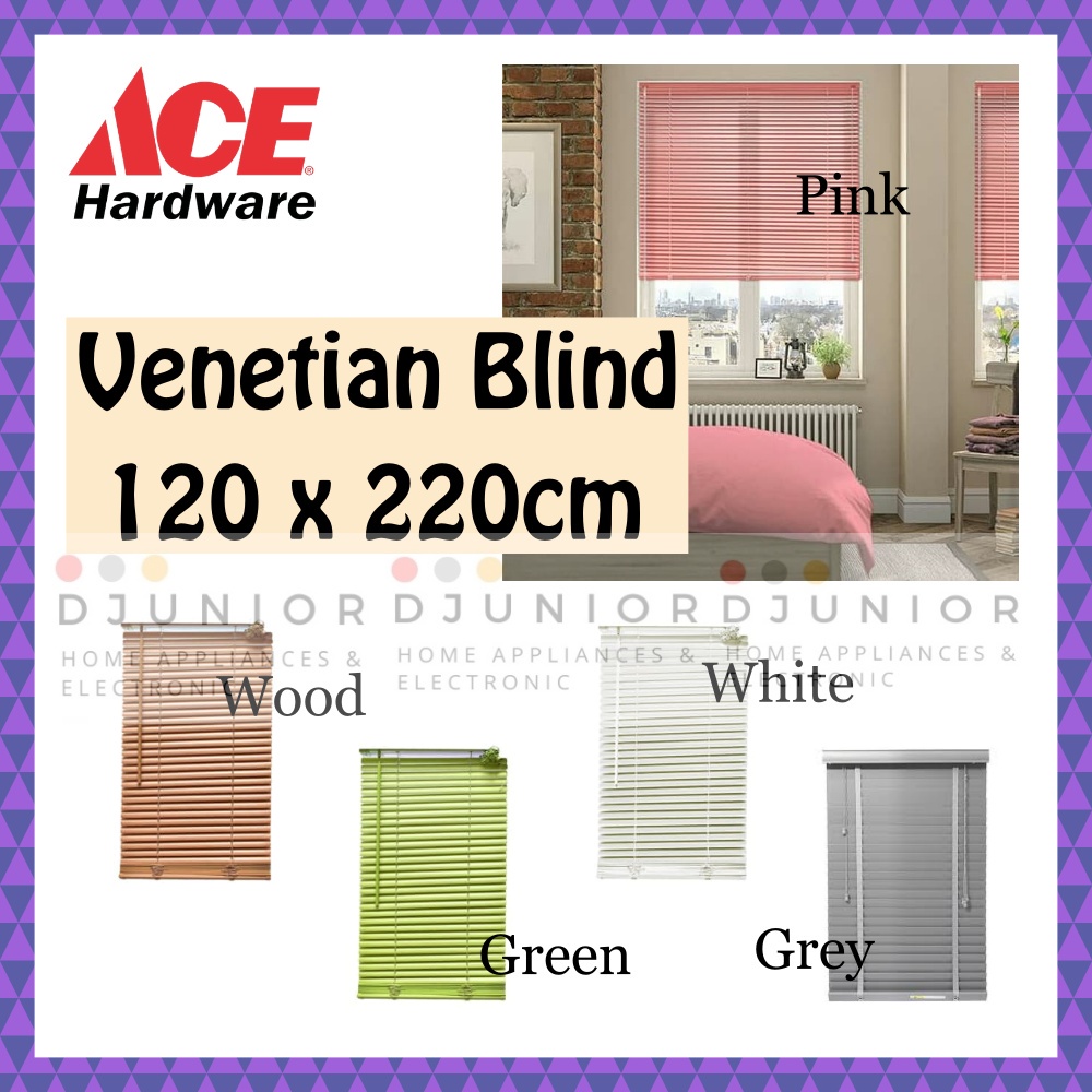 KRIS - VENETIAN BLINDS PVC / BLIND ROLLER / TIRAI GULUNG JENDELA 120 X 220 CM ACE FORHOME