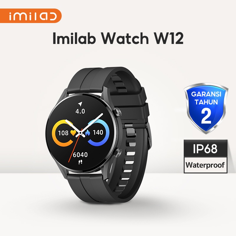 IMILAB W12 Smart Watch Sports Fitness Tracker Blood Oxygen Monitor Heart Rate IP68 Waterproof Blueto