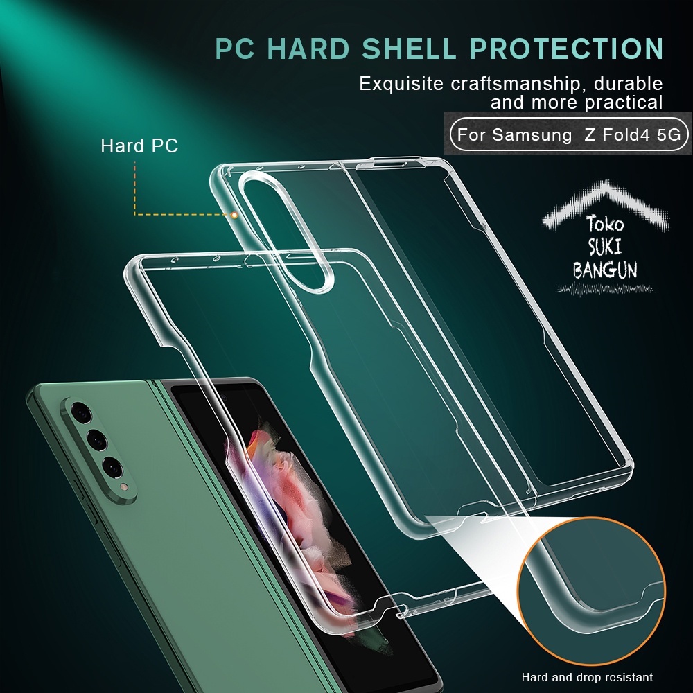 Case Samsung Galaxy Z Fold4 Fold 4 Hard Transparent Clear Cover Pouch Protector Casing ZFO4-001