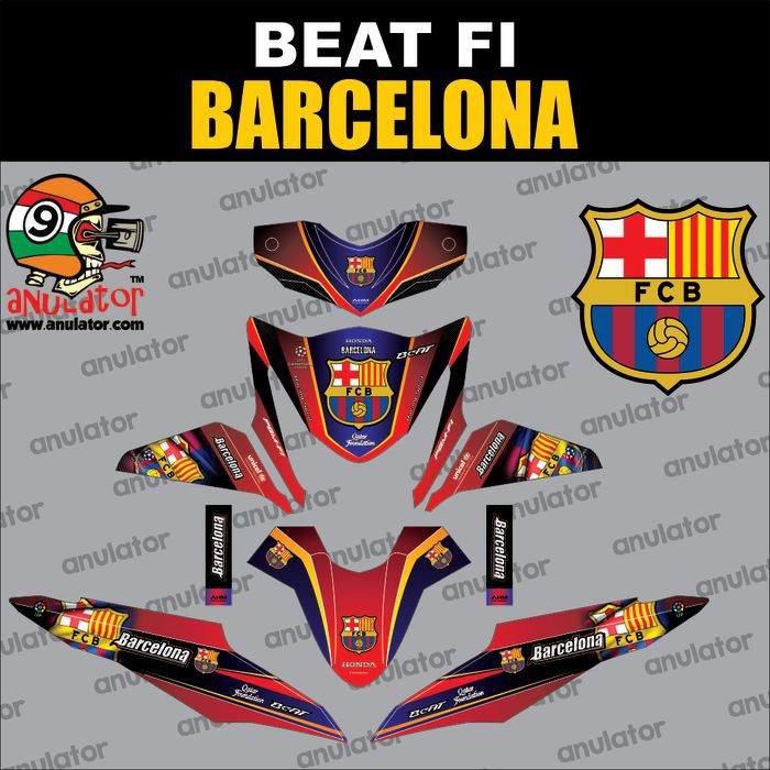 Sticker Striping Motor Stiker Full Body Honda Beat Fi Barcelona