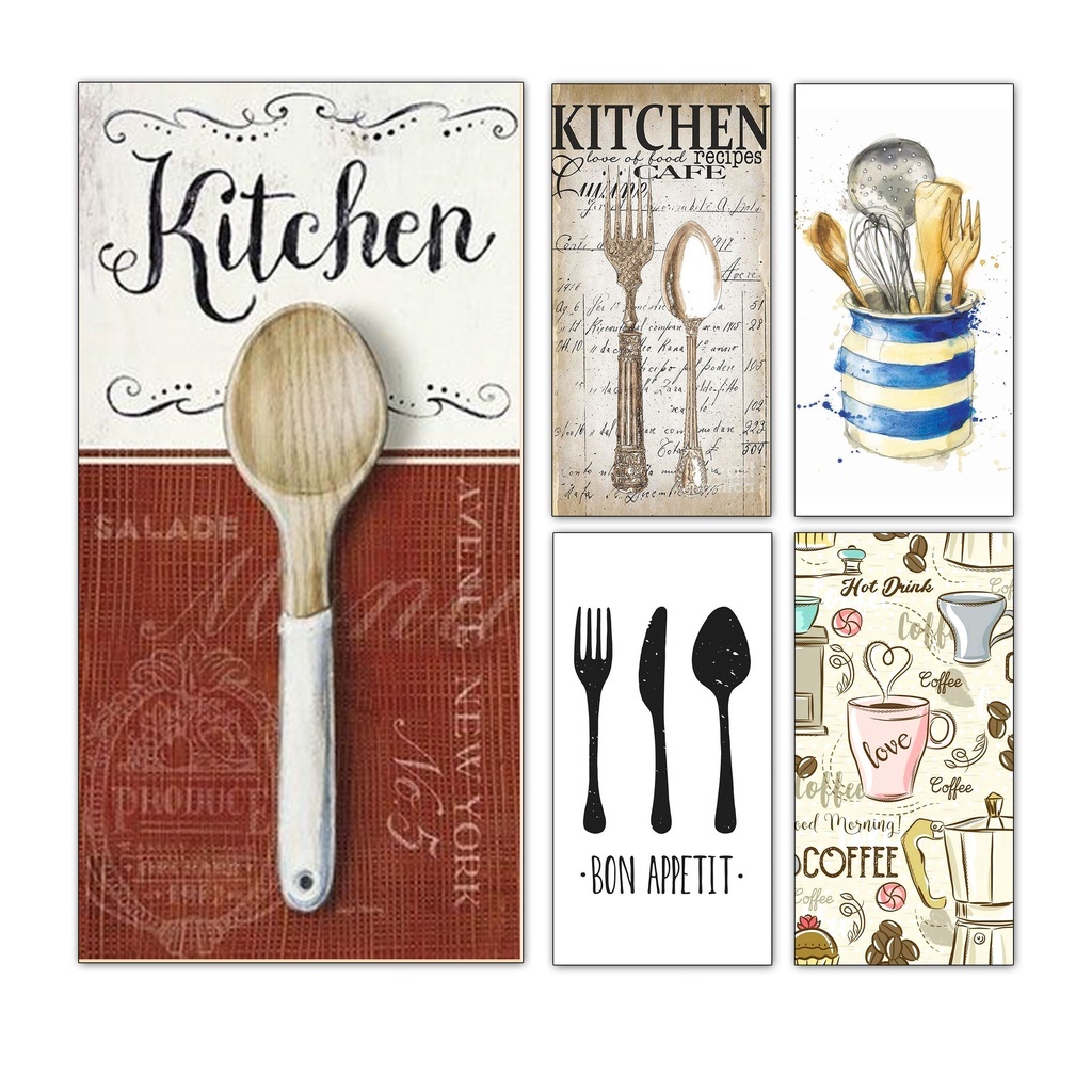 Ukuran (18x30cm) Pajangan Dapur Food Kitchen Cooking  Dinding Rumah Dekorasi Kamar Wall Decor Ruang Tamu LTW Hiasan Dinding