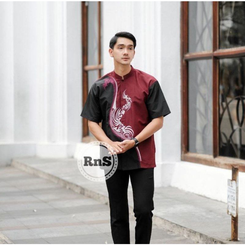 BAJU KOKO PRIA KOKO BORDIR KOMBINASI KOKO KEKINIAN