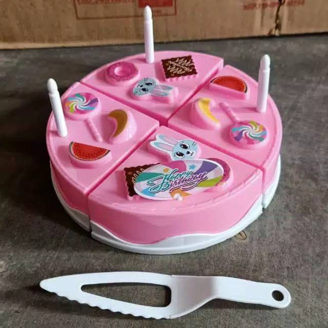 LD 1 Mainan kue tart ulang tahun / mainan kue potong ulang tahun