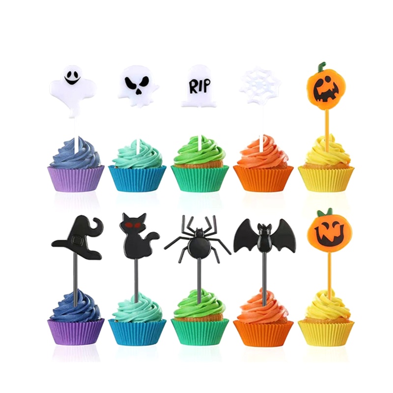 Zzz 10pcs / Set Topper Cupcake Desain Gigi Untuk Dekorasi Halloween / Baby Shower