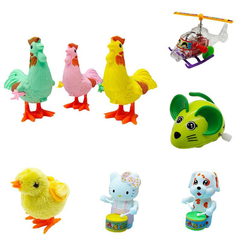 Children'S Plastic Bouncing Clockwork Toy Frog Chick Small Animal Can walk Gift