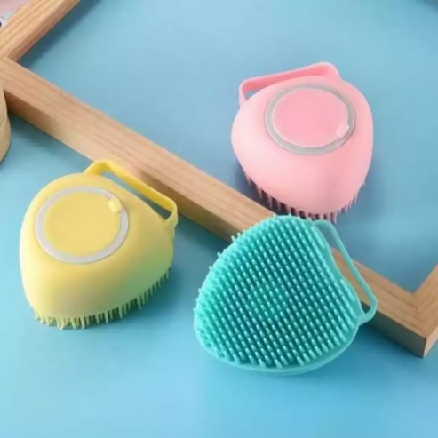 Spons Mandi  / Sikat Badan Silikon / Shower Brush Silicone / Dispenser Sabun &amp; Shampoo Penggosok Badan