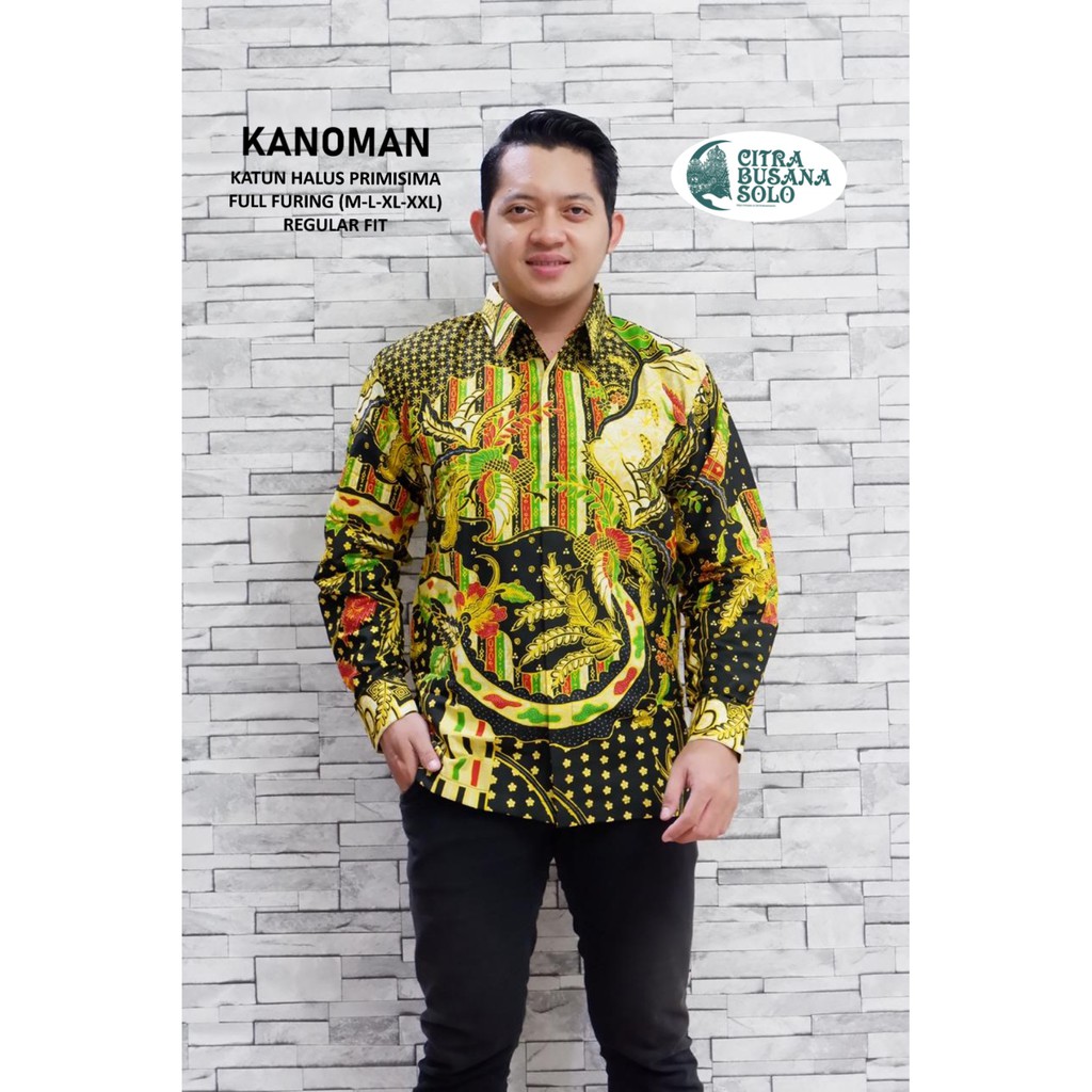 KANOMAN Kemeja Batik Pria Full Furing Bahan Katun Primisima