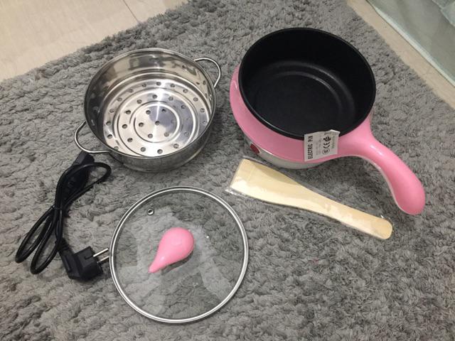 Panci Elektrik 18cm 1.5l Serbaguna Portable Kukus Pan Listrik Murah