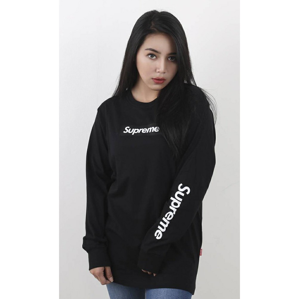 Tshirt baju kaos supreme real pict lengan panjang cowok distro terbaru murah terlaris